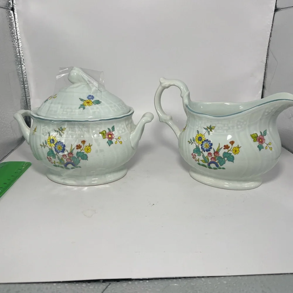 Mikasa a Floral Sugar Bowl and Creamer Set  Chelsea